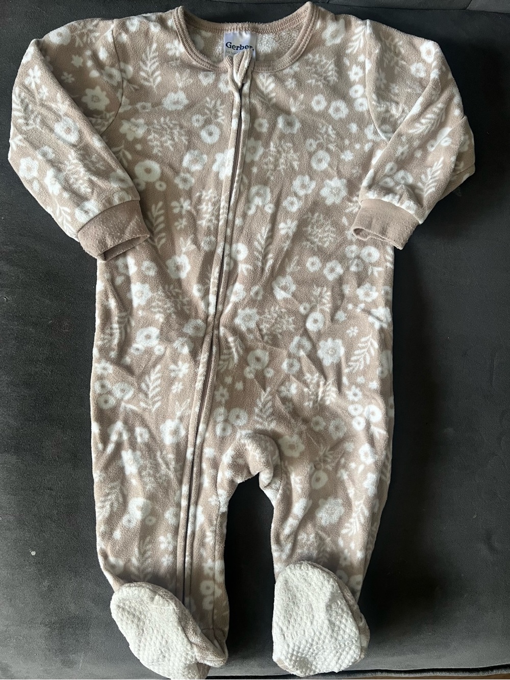 Gerber Floral Fleece Footed Pajama - 12M